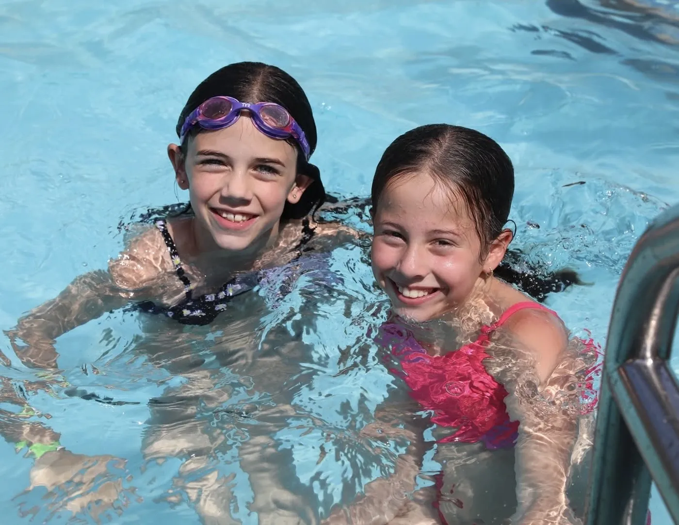 Campers in the pool